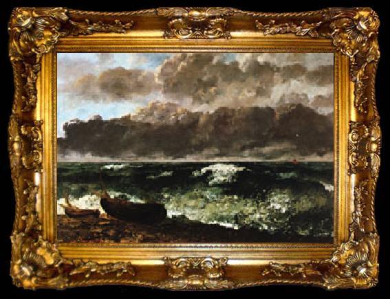 framed  Gustave Courbet The Stormy Sea(or The Wave, ta009-2